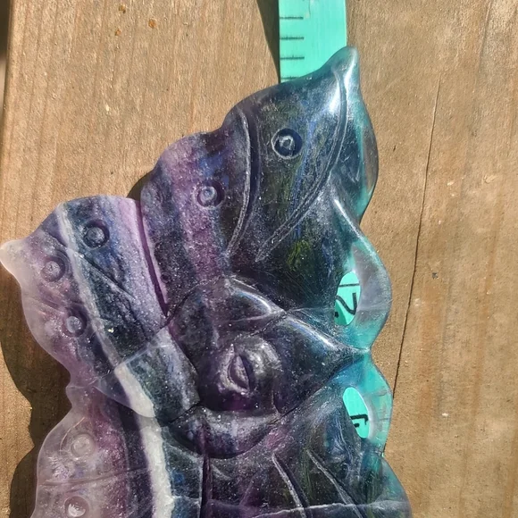 COPY - Multi colored Fluorite butterfly crystal over 3" wide - Picture 8 of 9